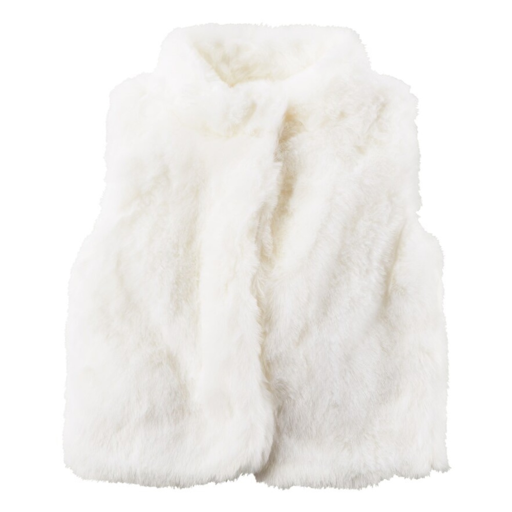 Baby Girl Carter’s White Faux-Fur Vest 3M